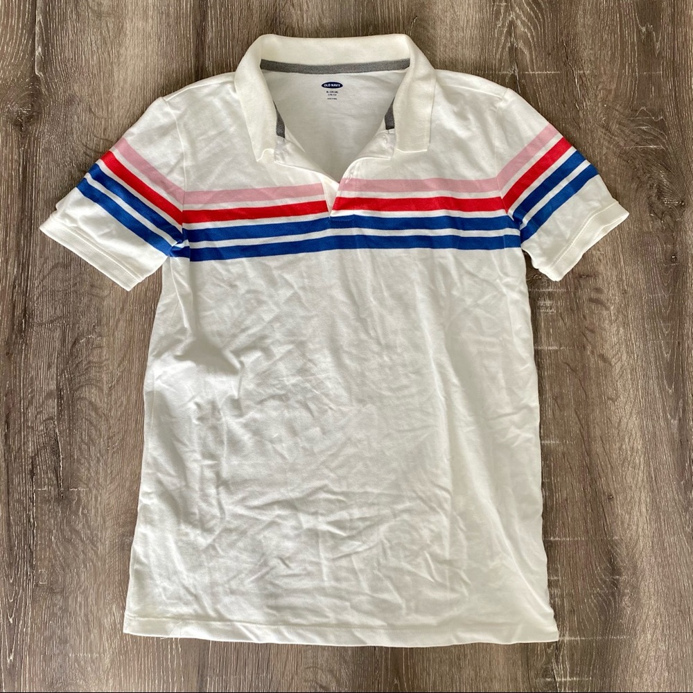 Old Navy Boys Red White & Blue Patriotic Polo Shirt